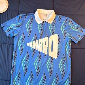 Umbro Blue and Teal Graphic Polo